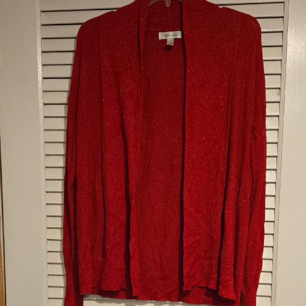 dressbarn Vibrant Red Cardigan Sweater